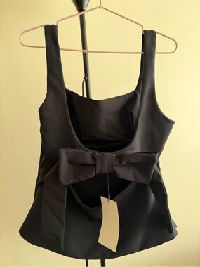 Zara Black Bow-Front Sleeveless Top